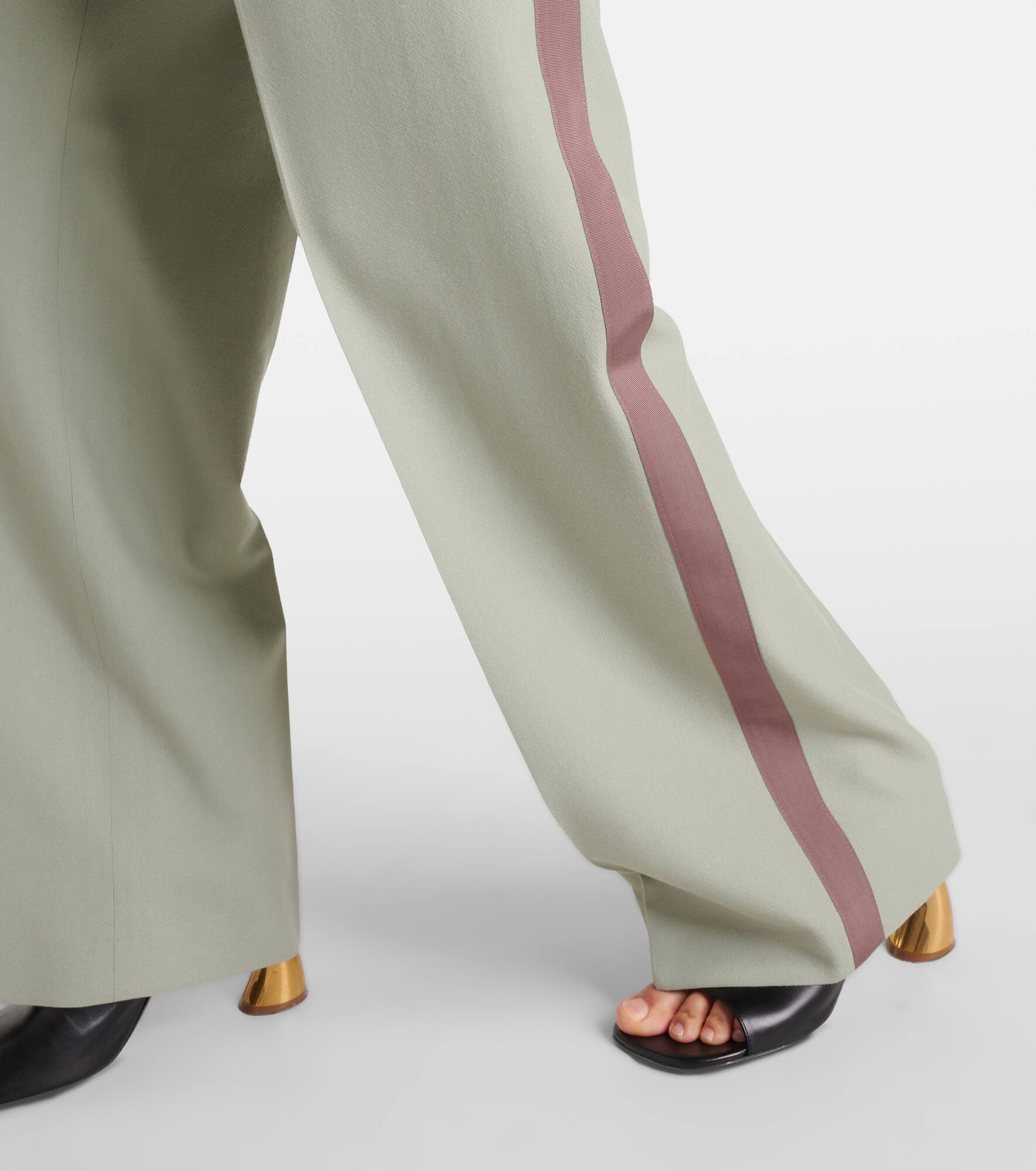 Mid-rise wool straight pants - 5