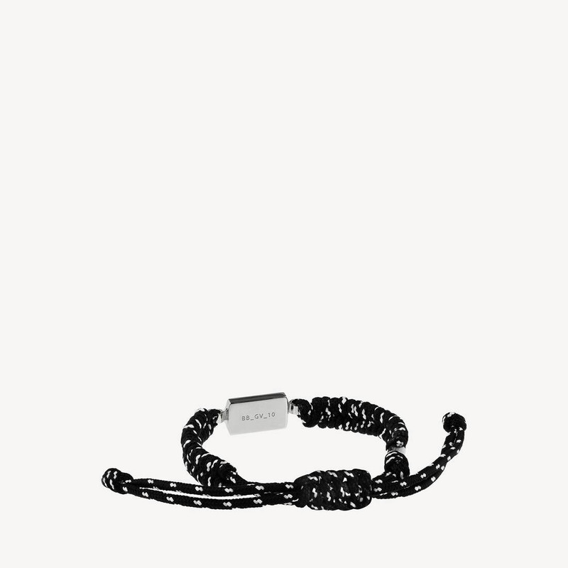 BALENCIAGA Saint-germain Lace Bracelet in Black/white/shiny Silver outlook