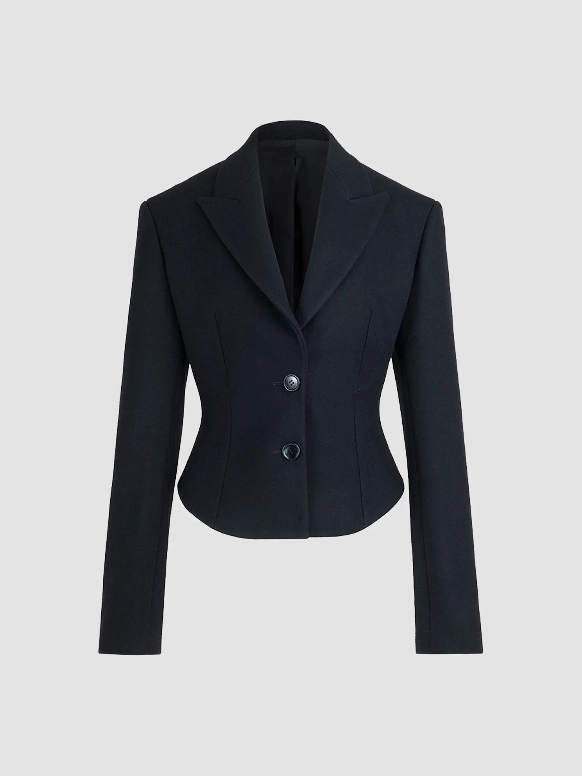 Women's Tailored Felted Wool Blazer - Noir - 1