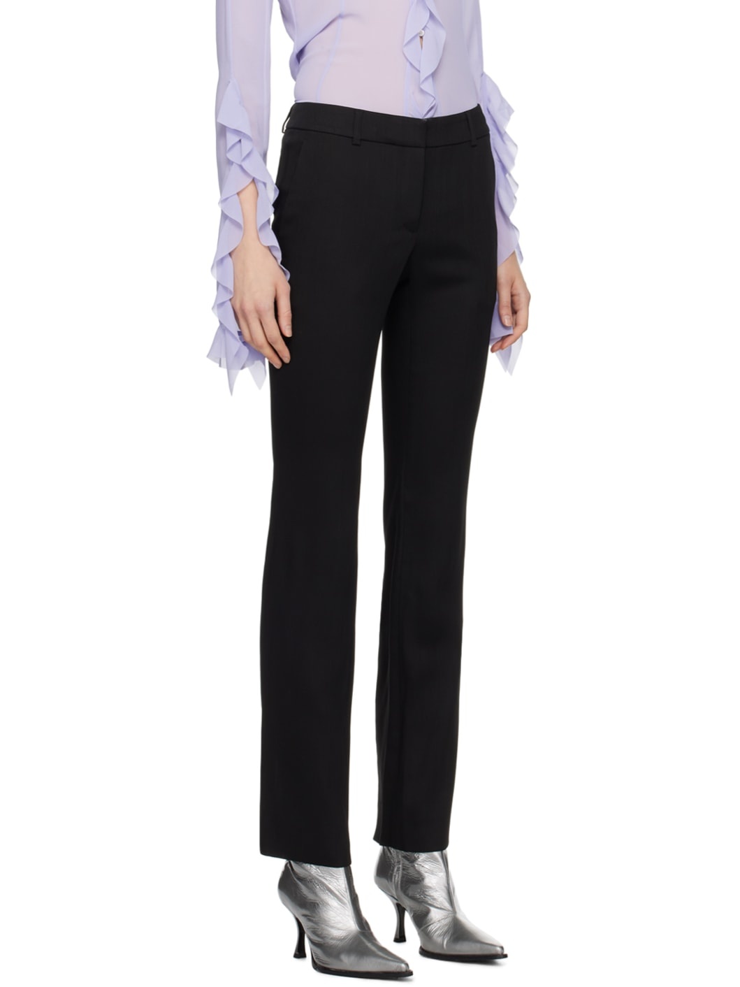 Black Wide-Leg Trousers - 2