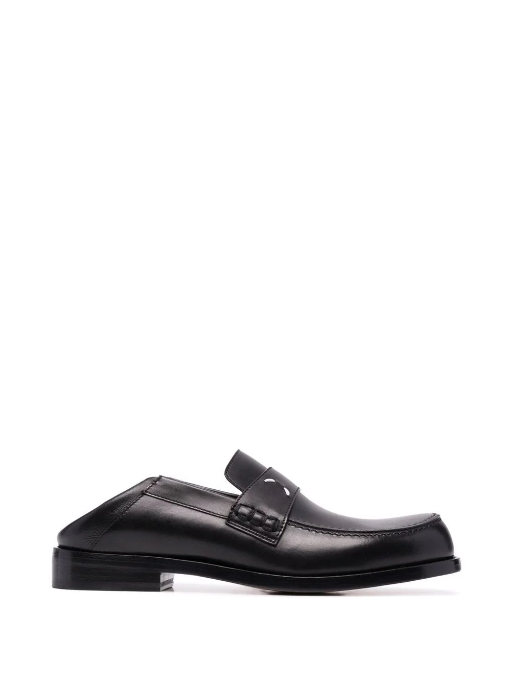 four-stitch logo leather loafers - 5
