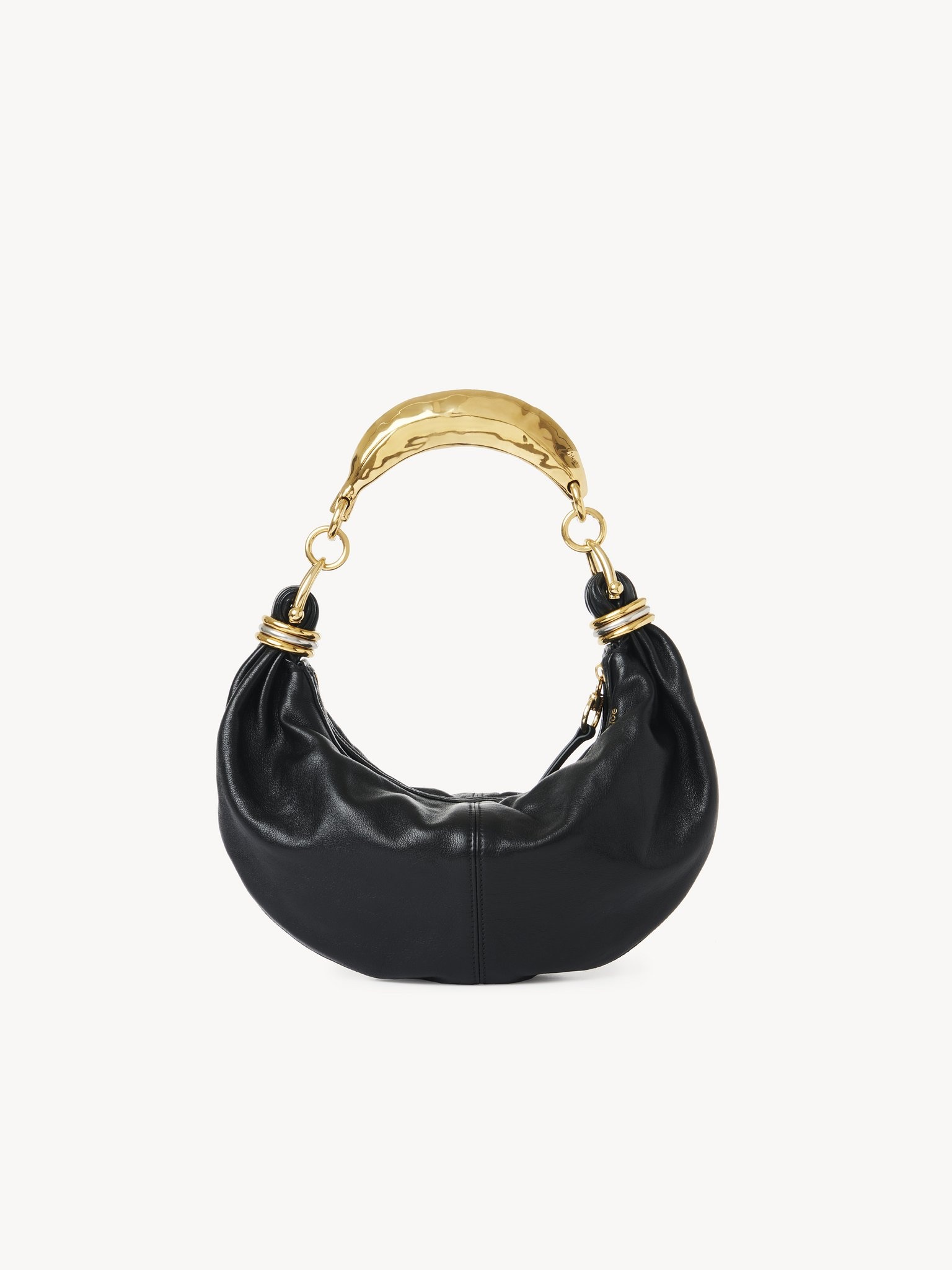 SMALL BRACELET HOBO BAG IN GRAINED LEATHER - 1