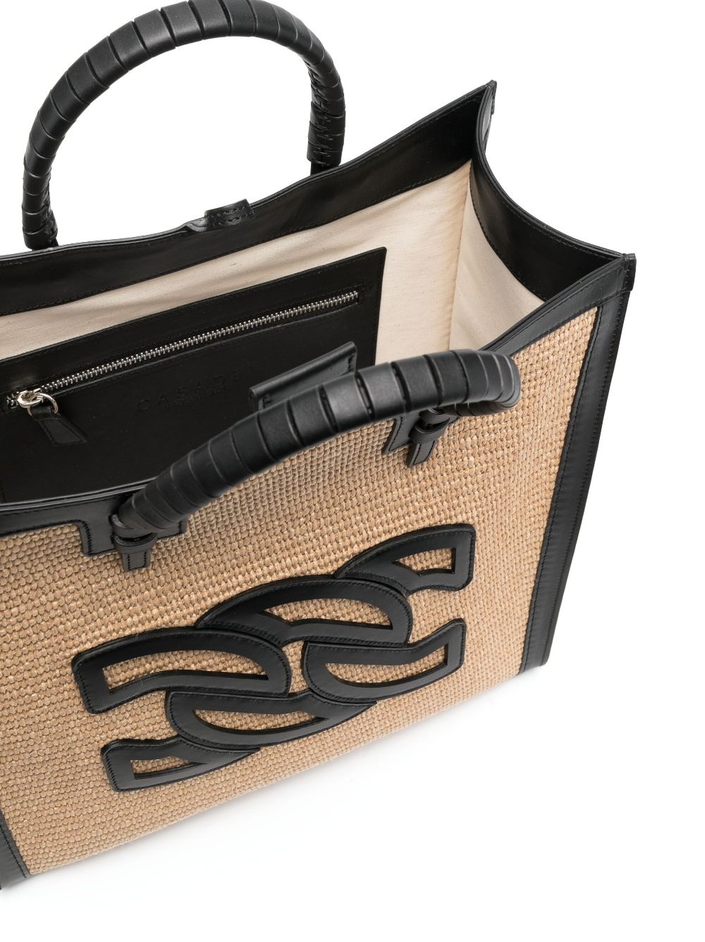 logo-detail leather tote bag - 5