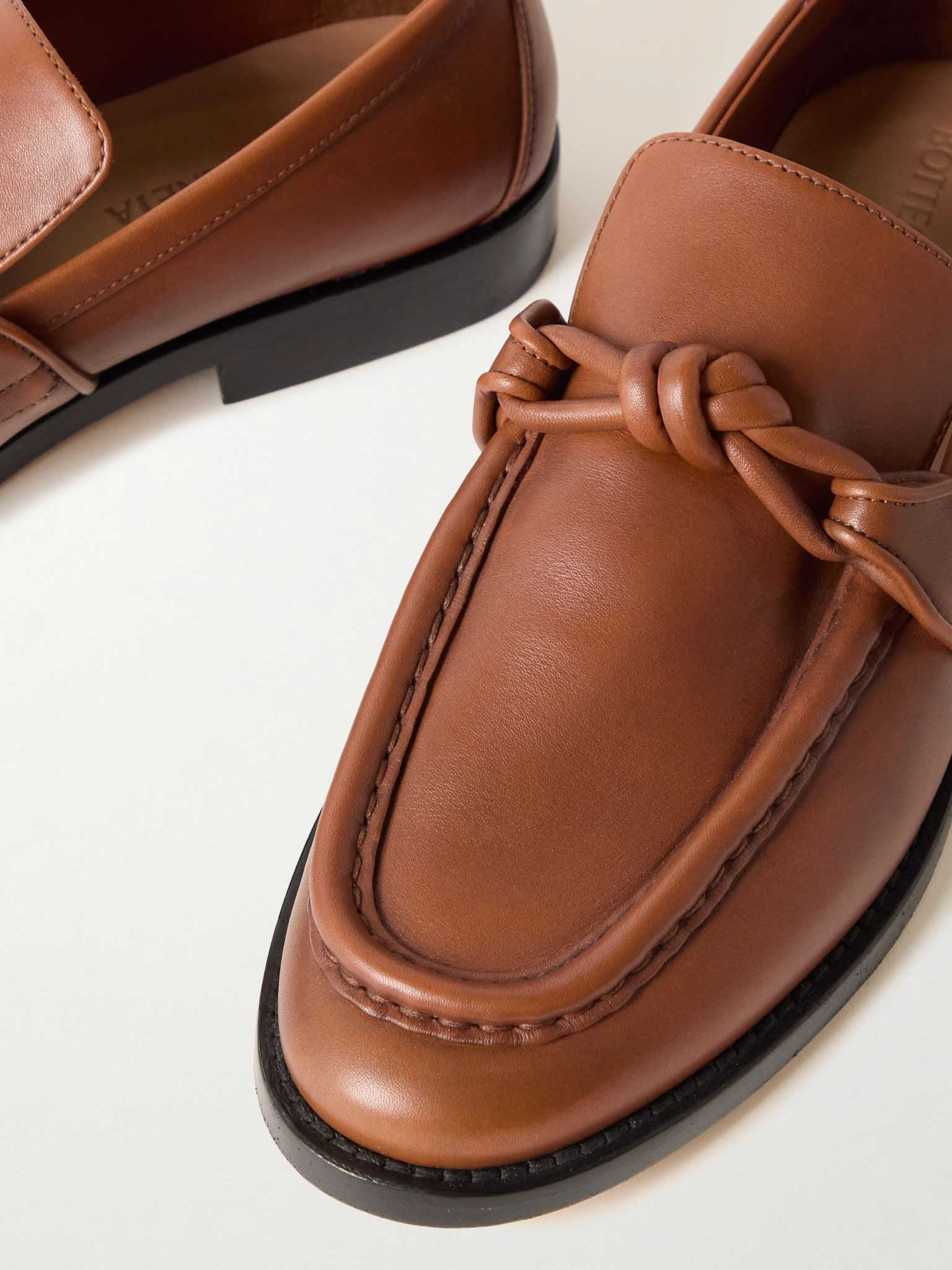 Astaire knotted leather loafers Brown - 4