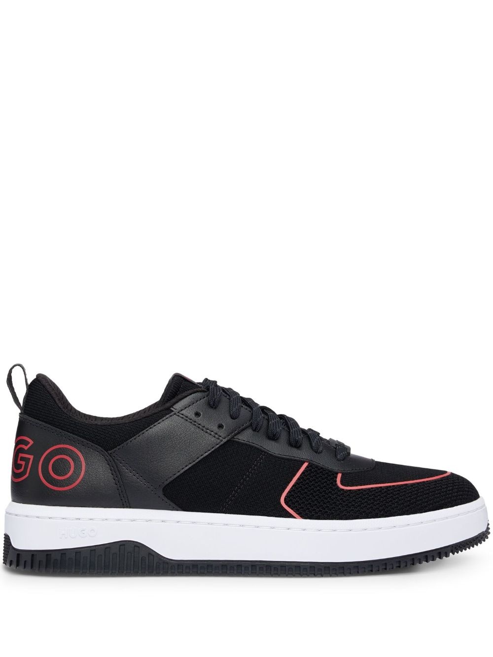 recycled leather lace-up sneakers - 1