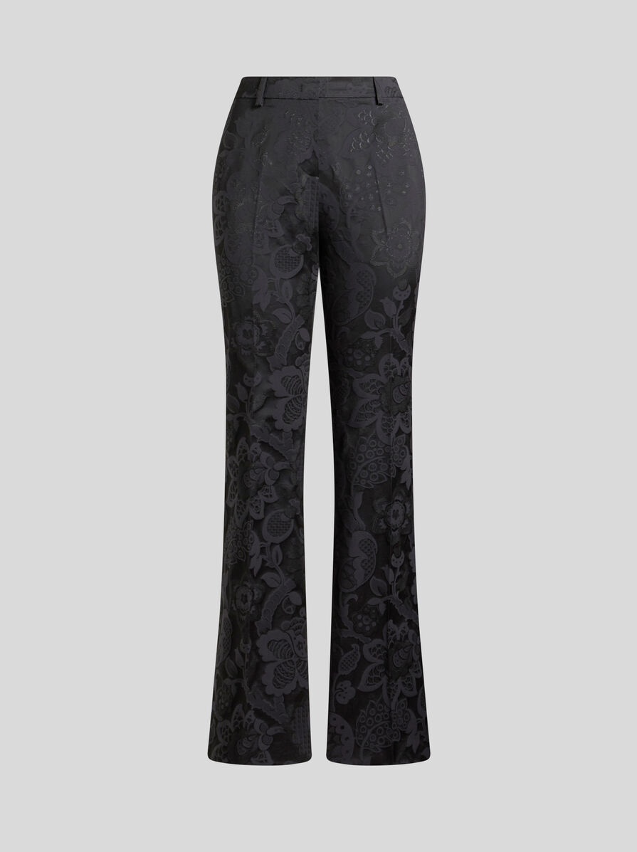 TONE-ON-TONE JACQUARD TROUSERS - 1