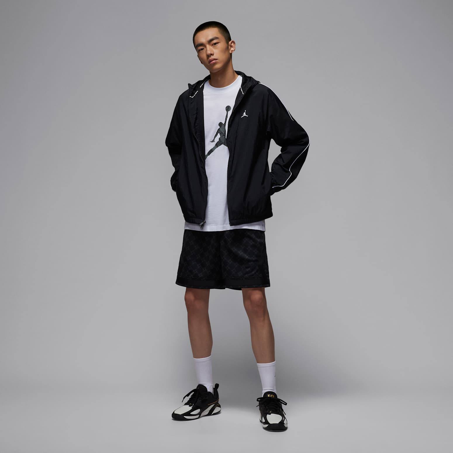 Air Jordan Sport Classic Hooded Jacket 'Black'  IB2242-010 - 5