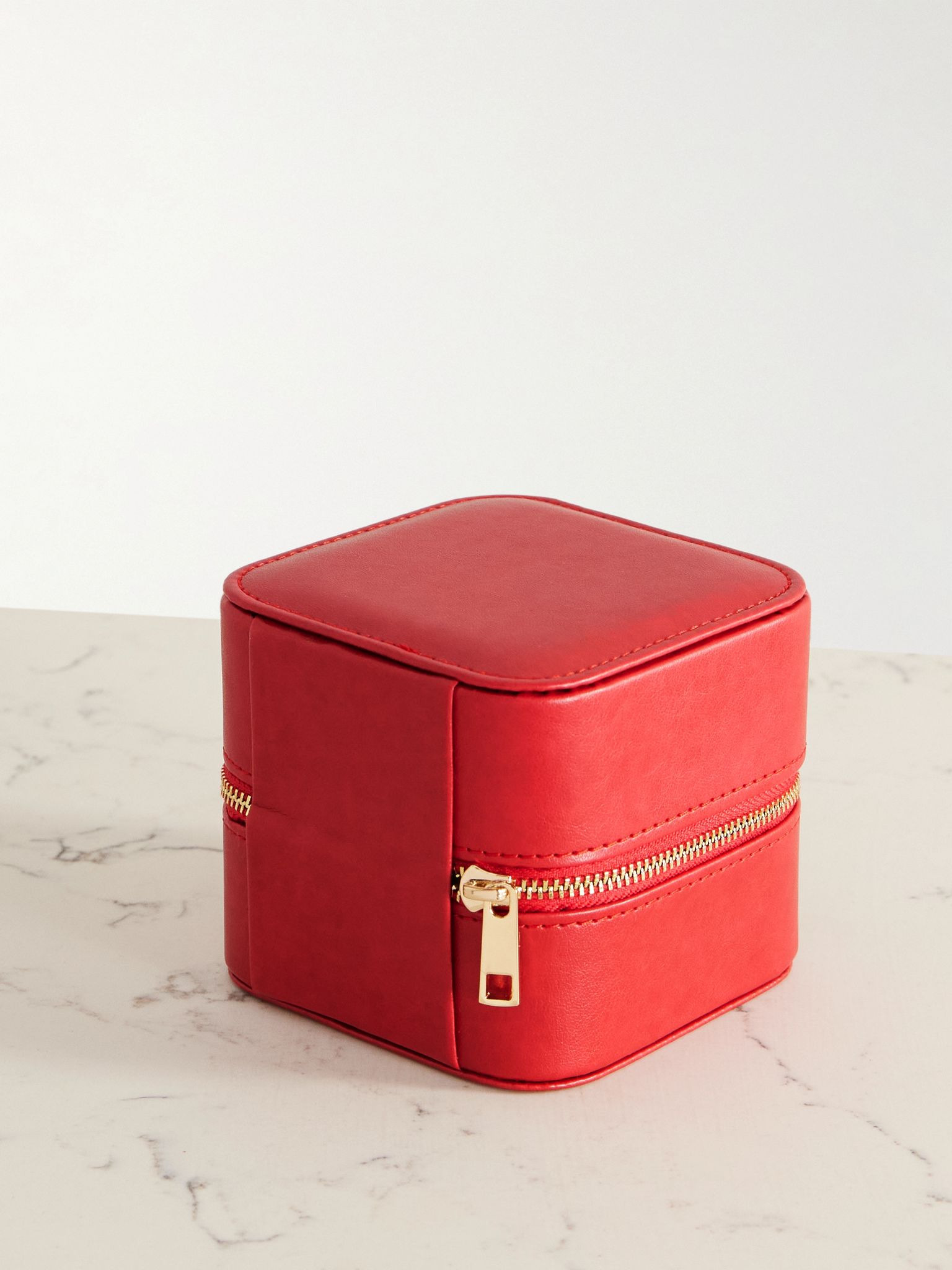 Vegan leather jewelry case Red - 3