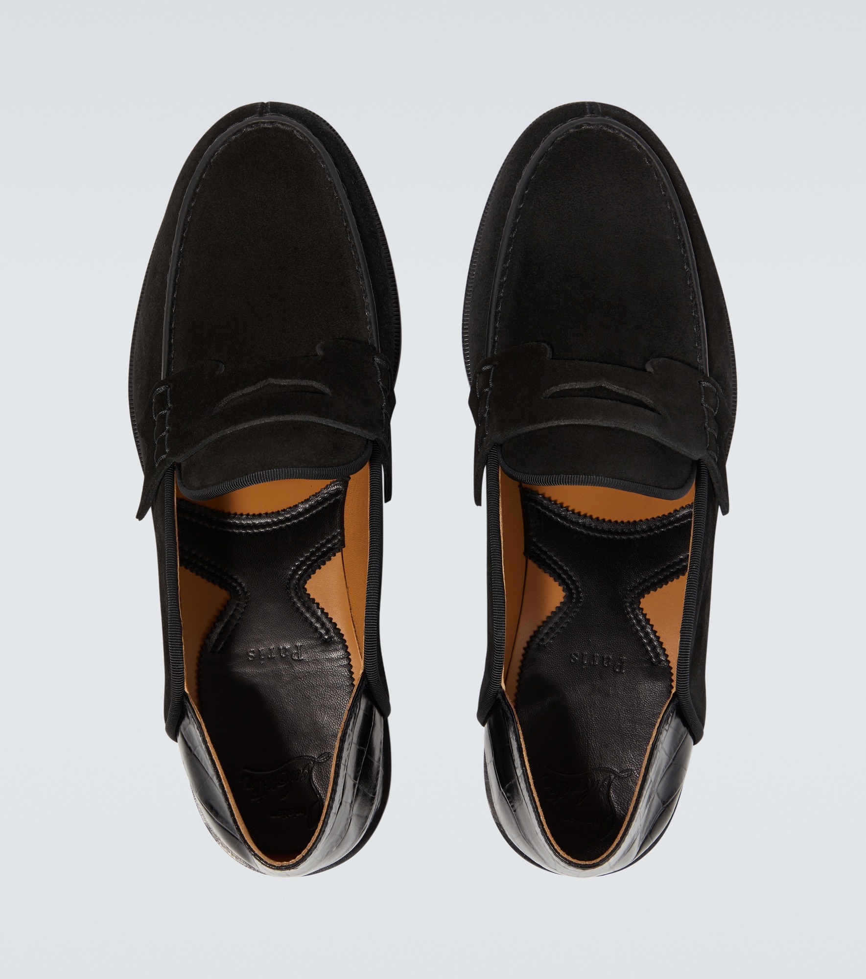 Penny No Back suede and croc-effect loafers - 4