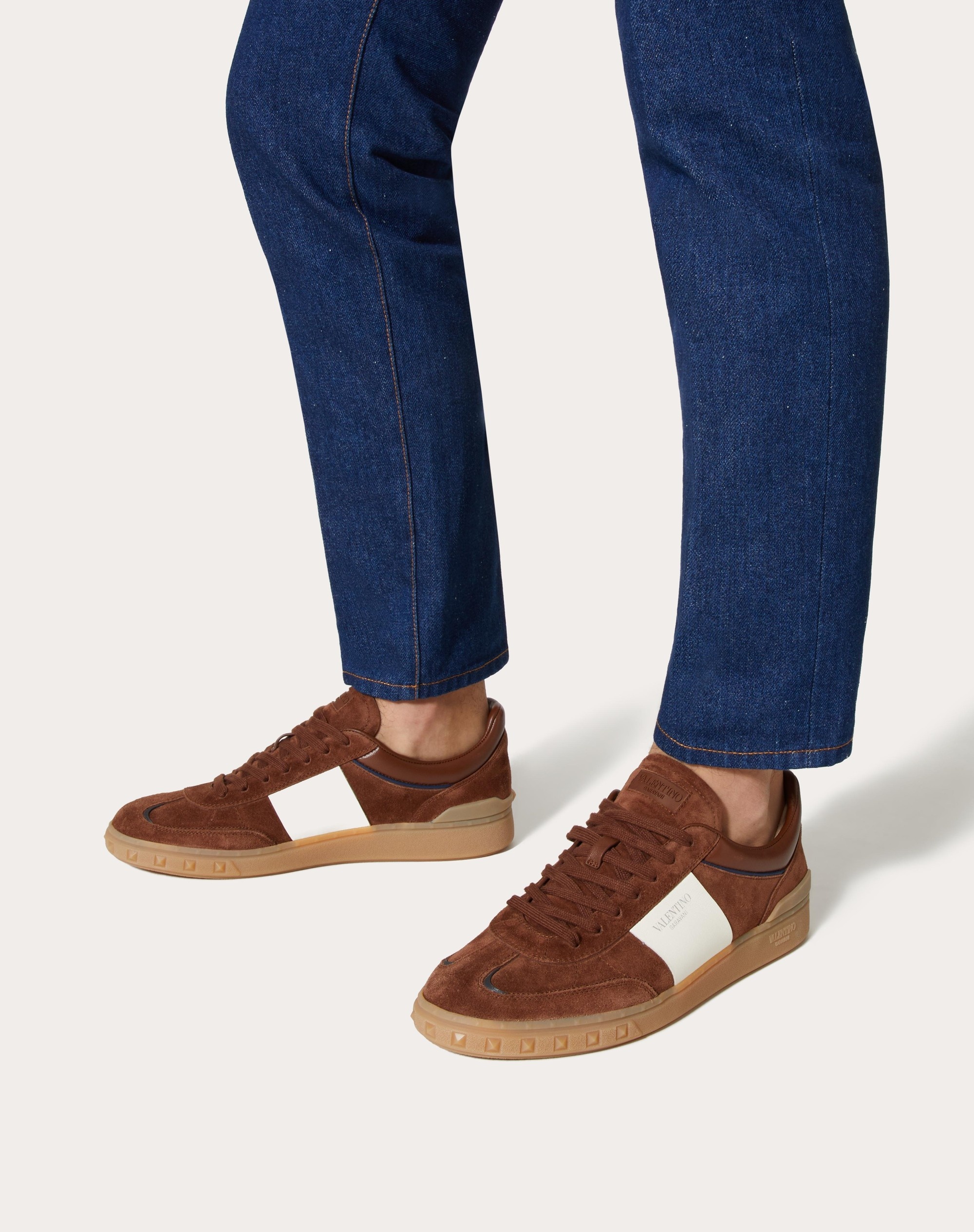 UPVILLAGE LOW TOP SNEAKER IN SPLIT LEATHER AND CALFSKIN NAPPA LEATHER - 6
