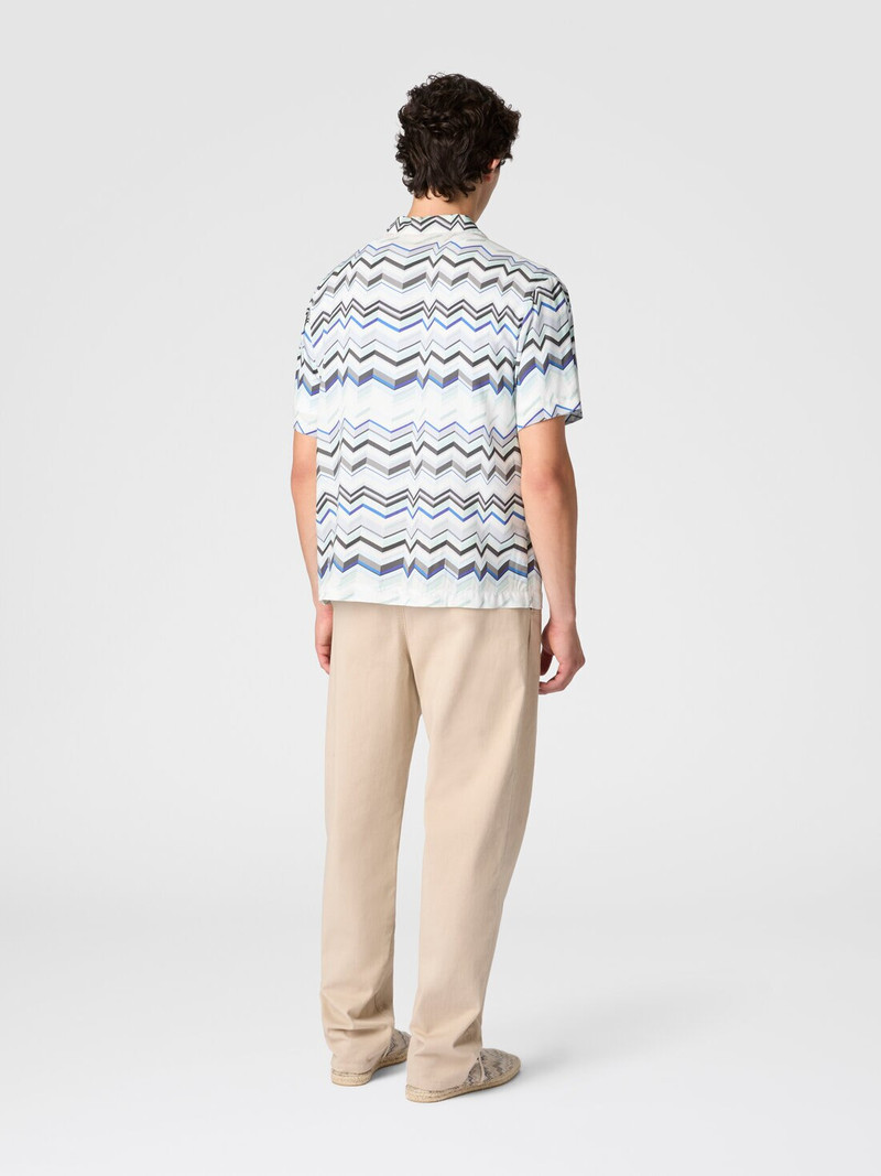 Bowling shirt in viscose with zigzag print 3