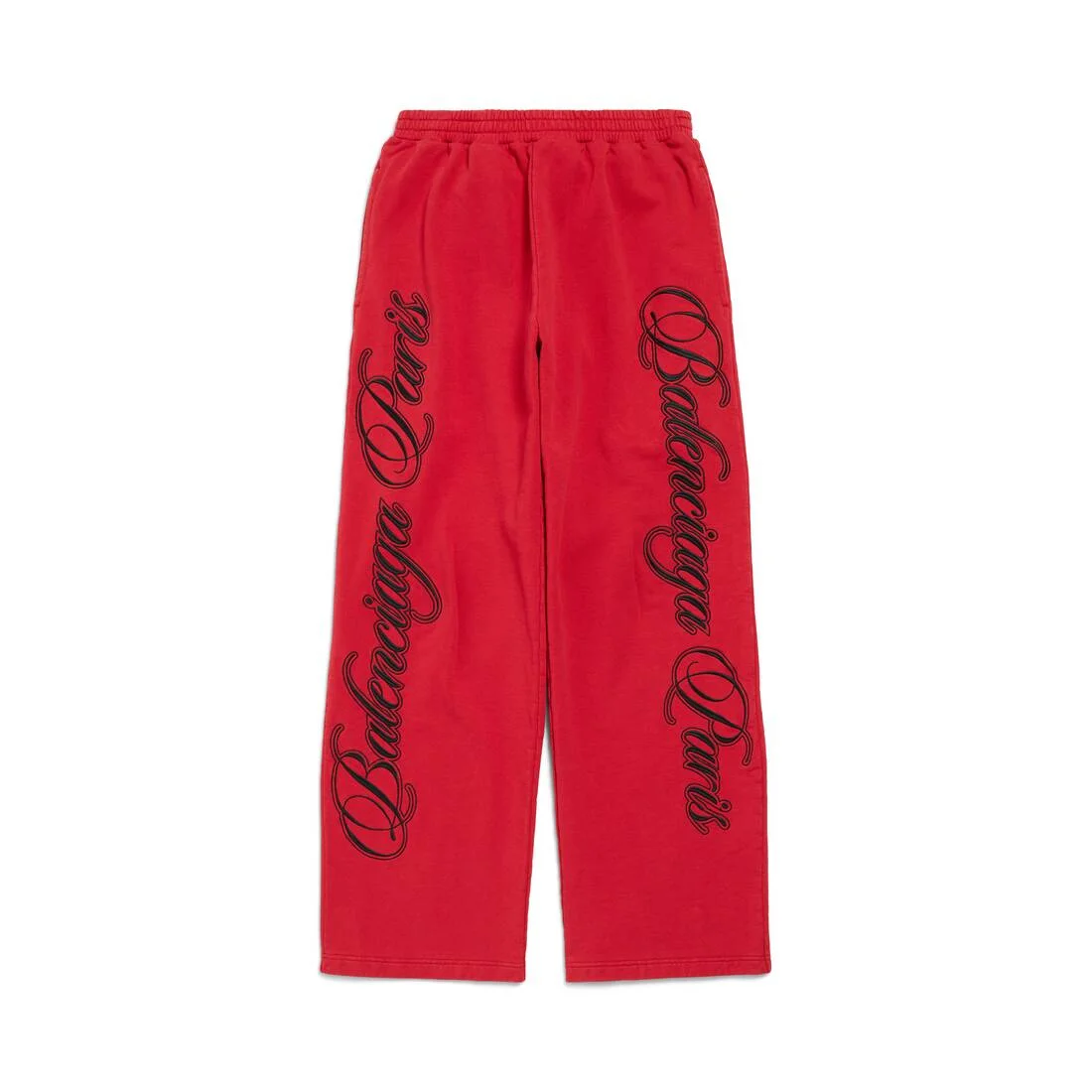 Men's Cursive Baggy Pants in Red/black - 1
