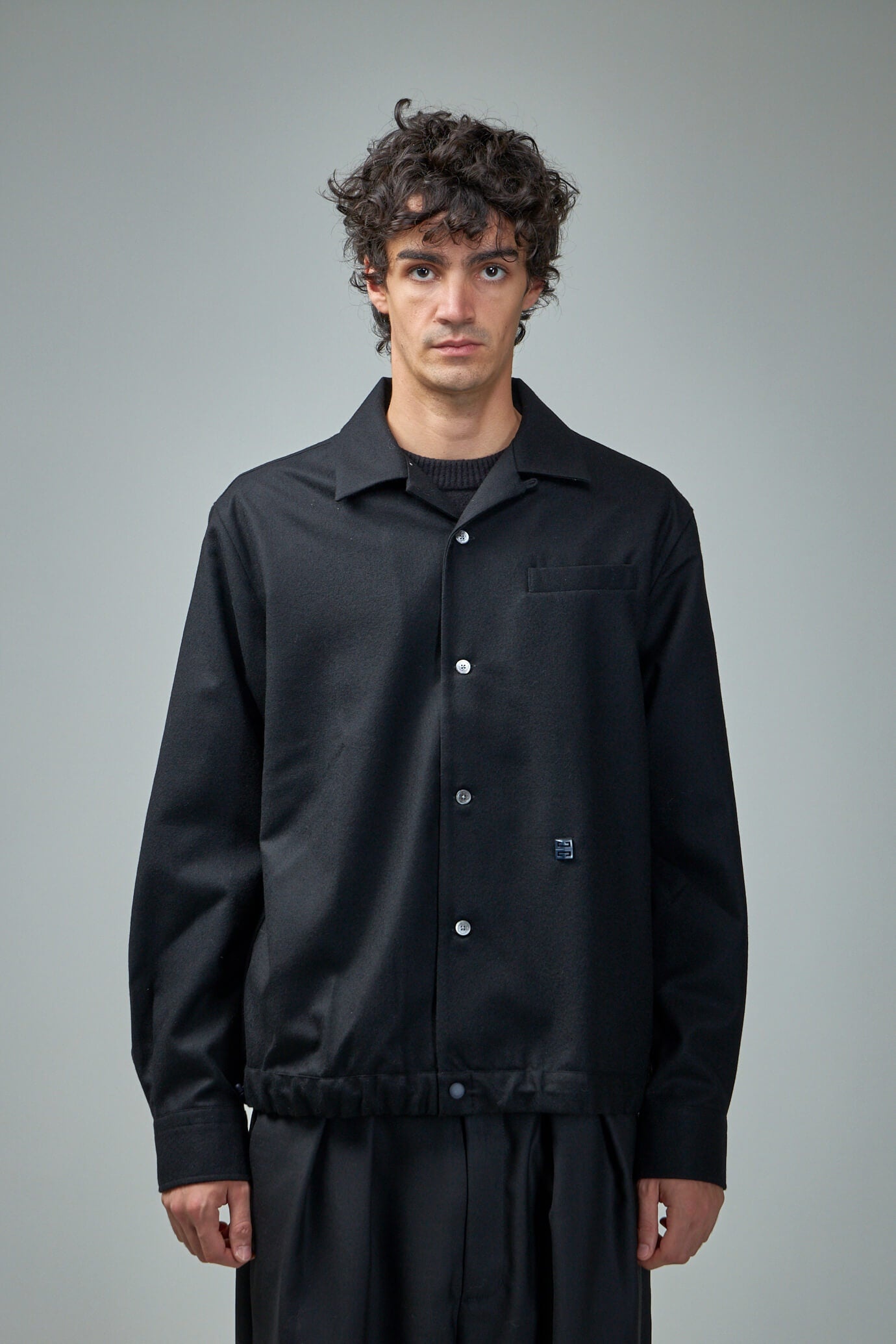 Overshirt in Wool Poplin with 4G Detail - 1