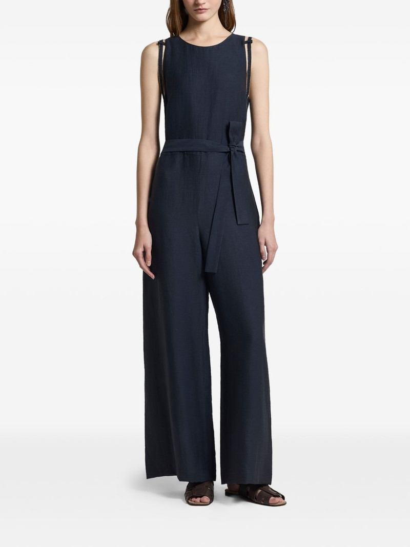strap-detail tie-waist jumpsuit 1
