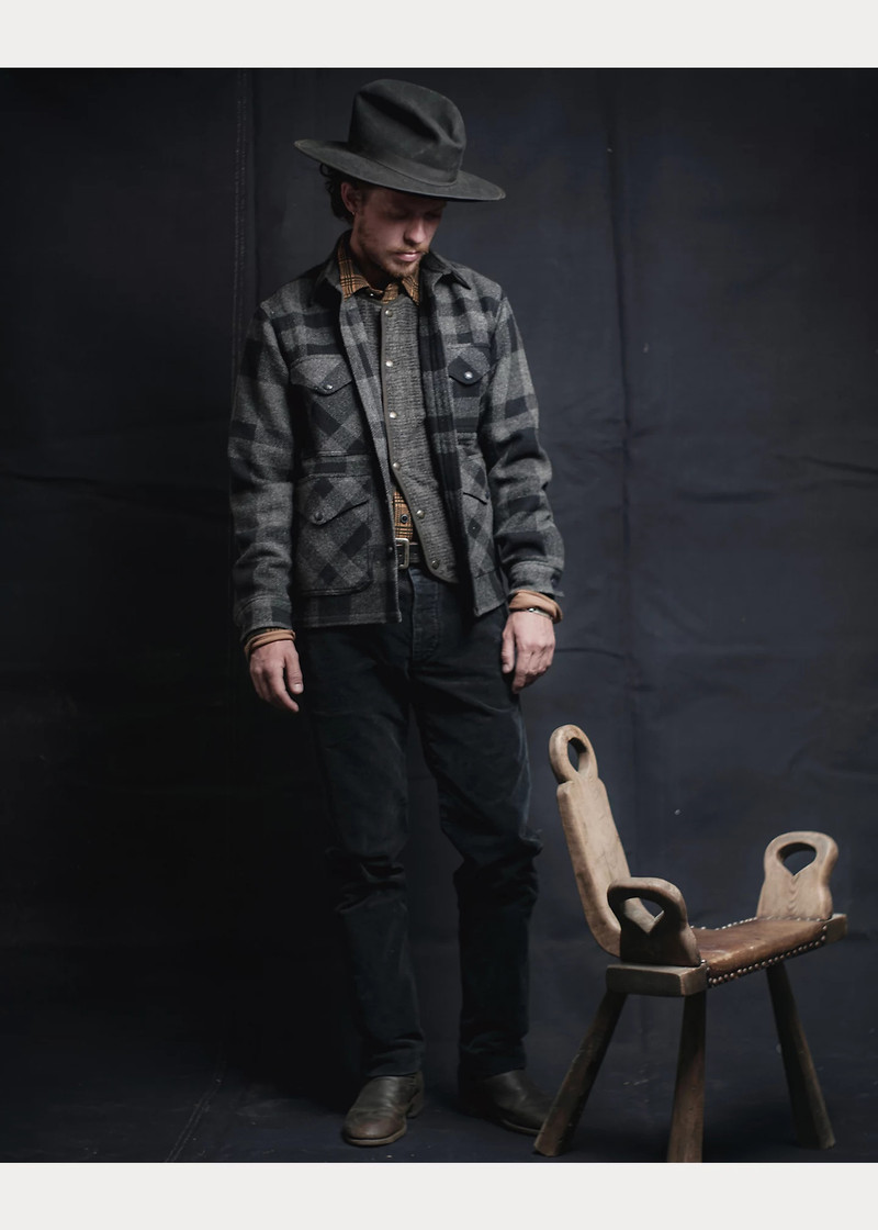 Plaid Wool Twill Utility Overshirt 7