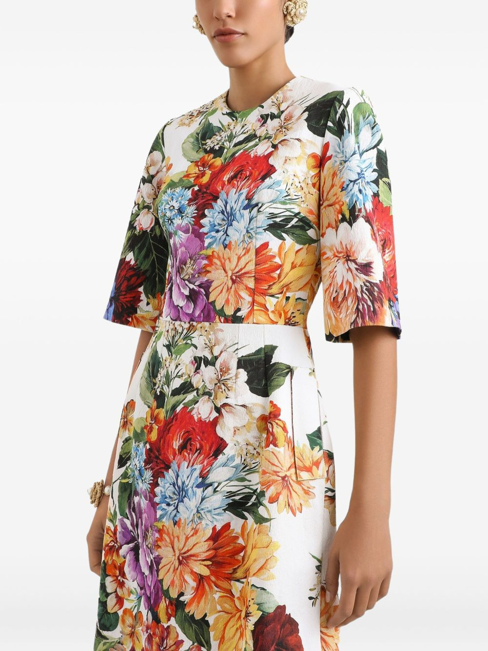 floral-print mini dress - 4