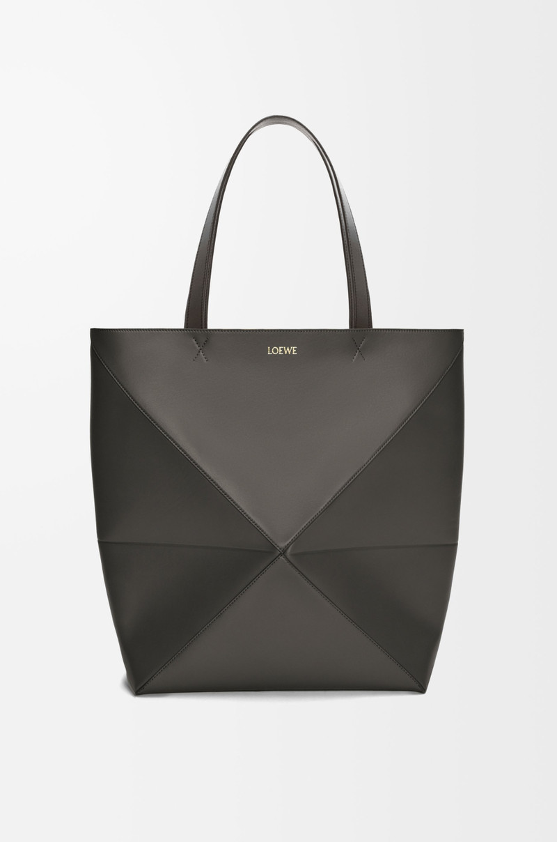 XL Puzzle Fold tote in shiny calfskin 1