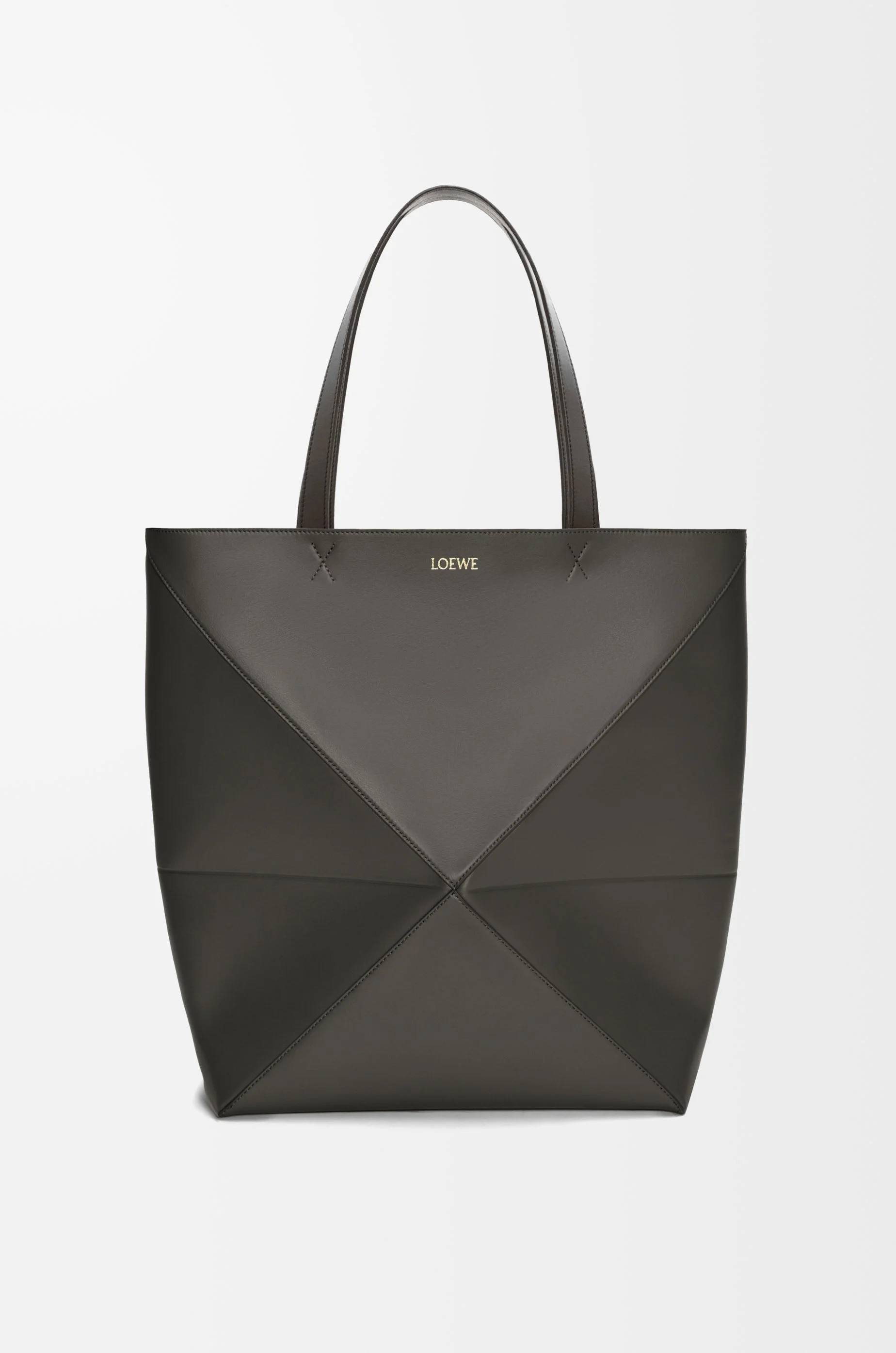 XL Puzzle Fold tote in shiny calfskin - 1