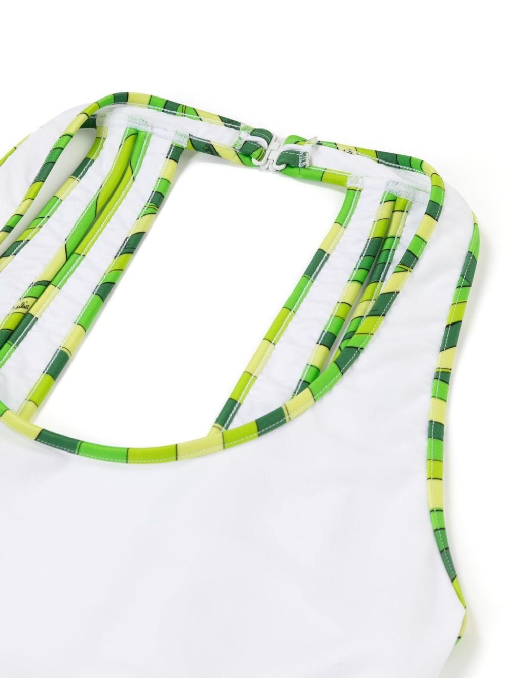 Marmo-print trim swimsuit - 5