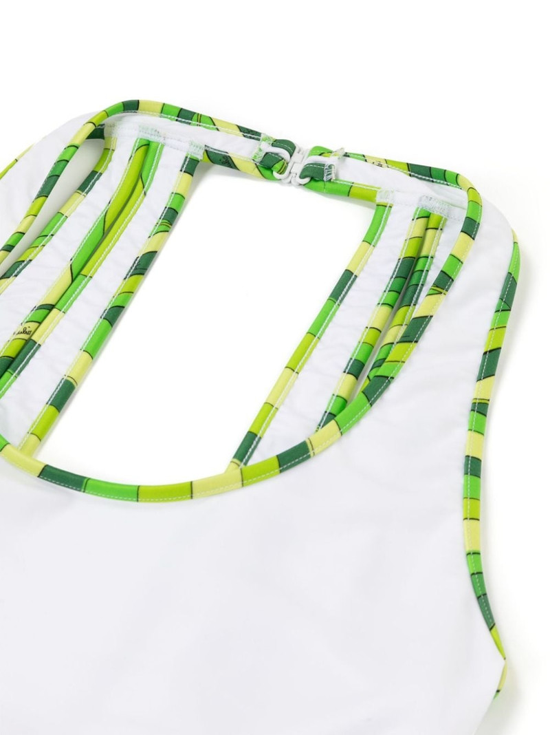 Marmo-print trim swimsuit 5