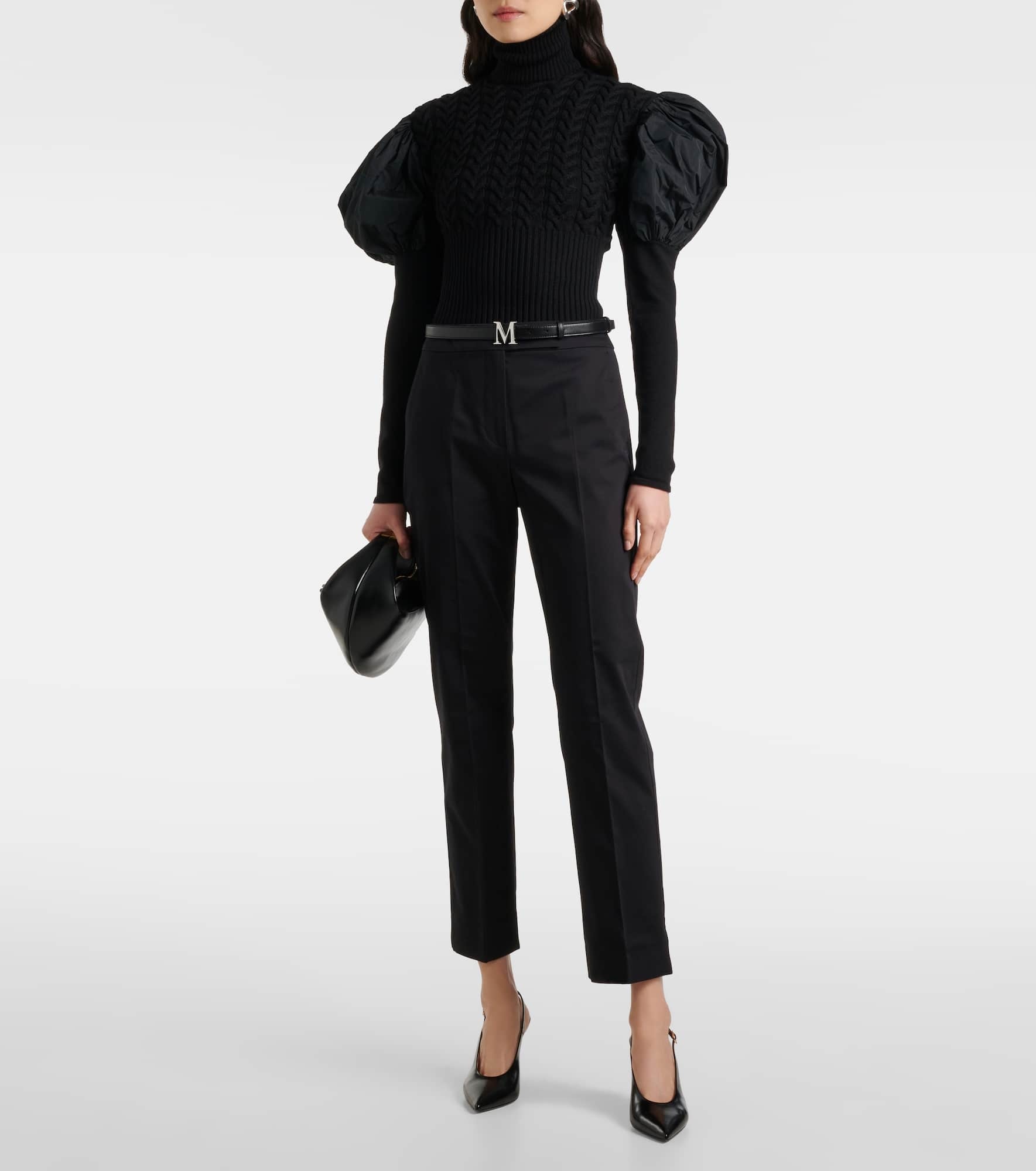 Okra mid-rise cotton flared pants - 2