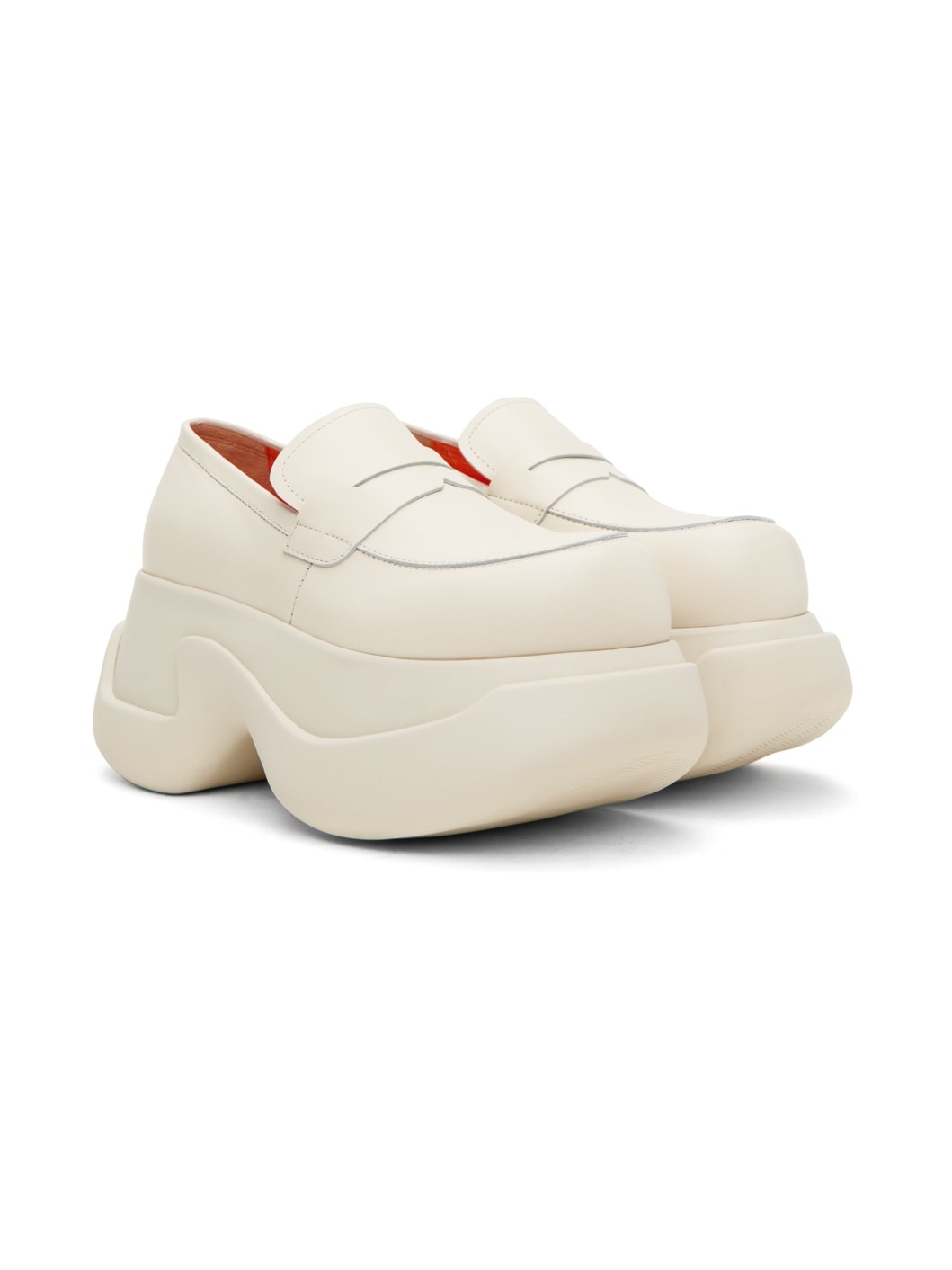 White Chunky Loafers - 4