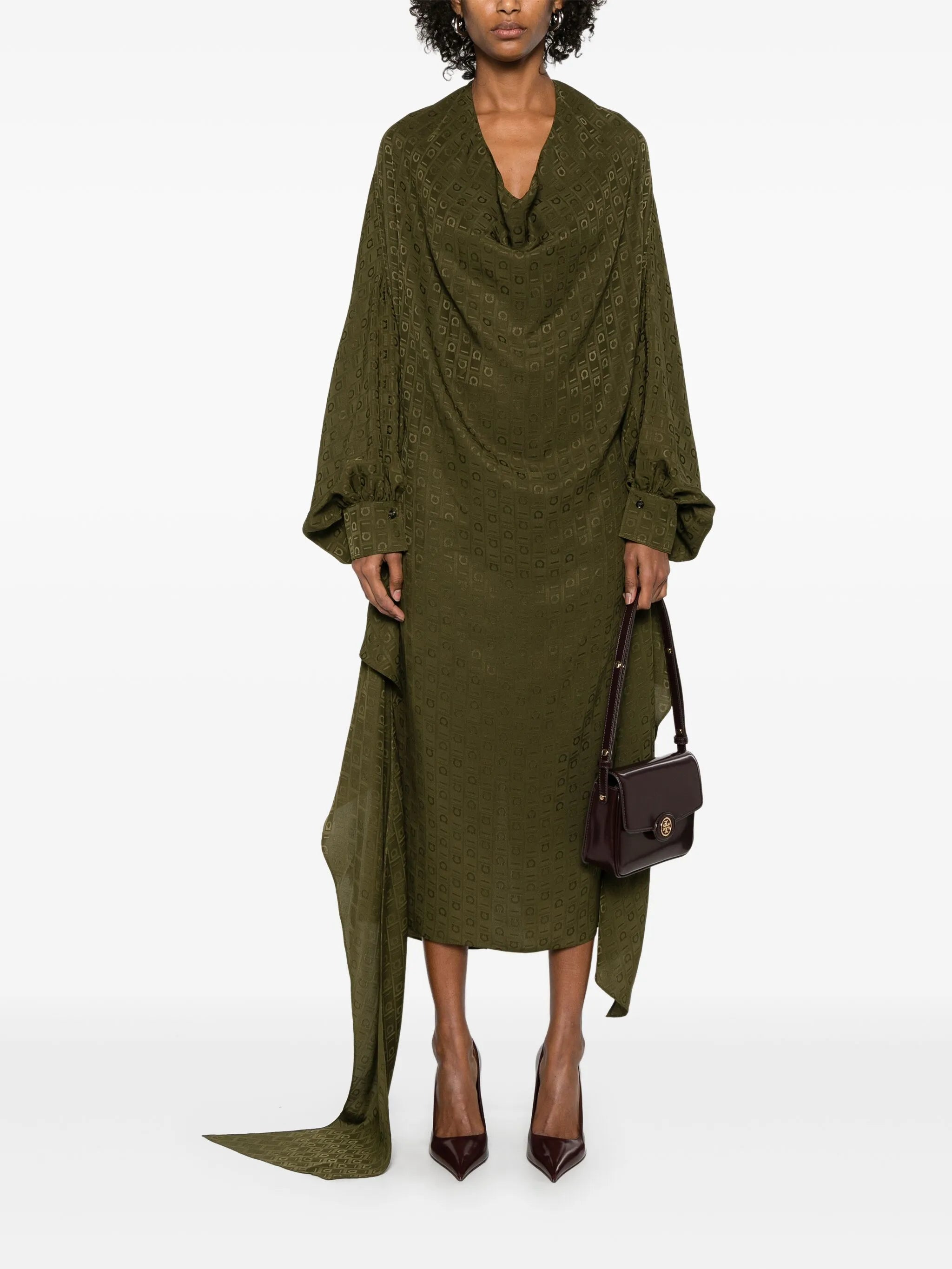 Monogram Silk Dress - 4
