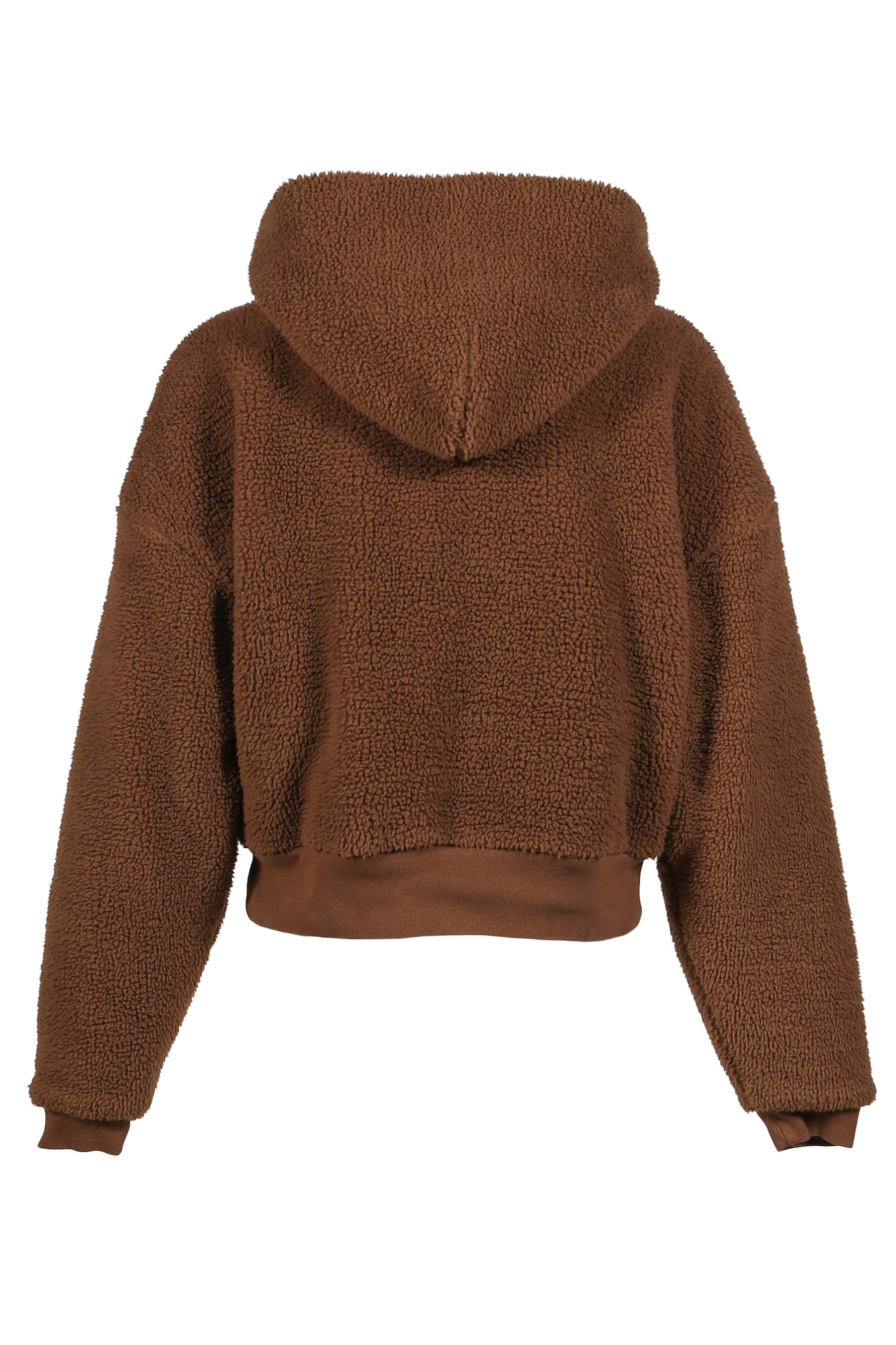 TERRY FLEECE ZIPPED HOODIE KNIT / BRW - 2