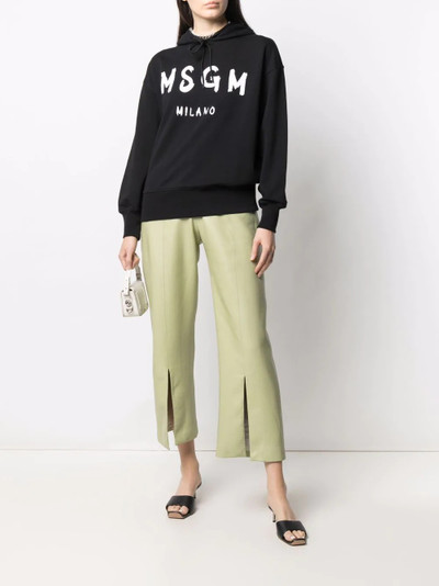 MSGM logo-print oversized hoodie outlook