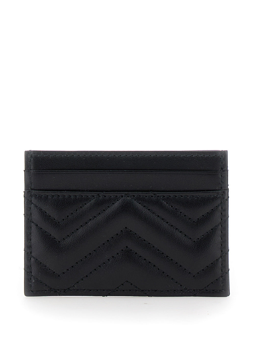 Gucci Women Black Card-Holder With Gg Logo In Matelassé Leather Woman - 4