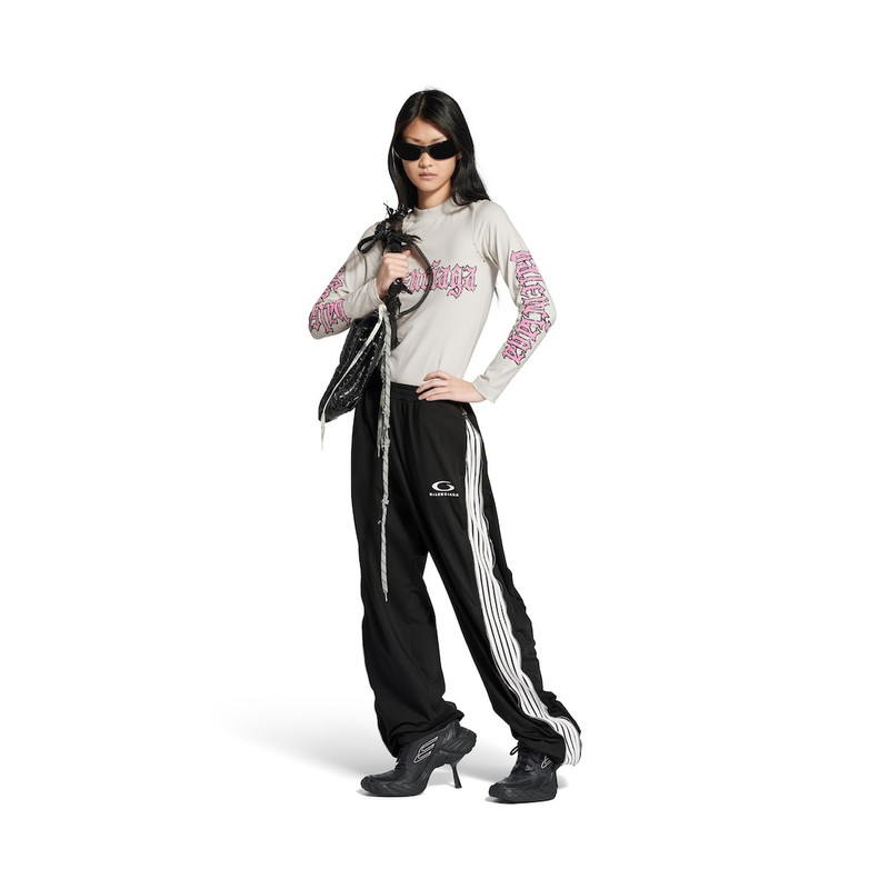 BALENCIAGA Loop Sports Icon Zipped Sweatpants in Black/white outlook