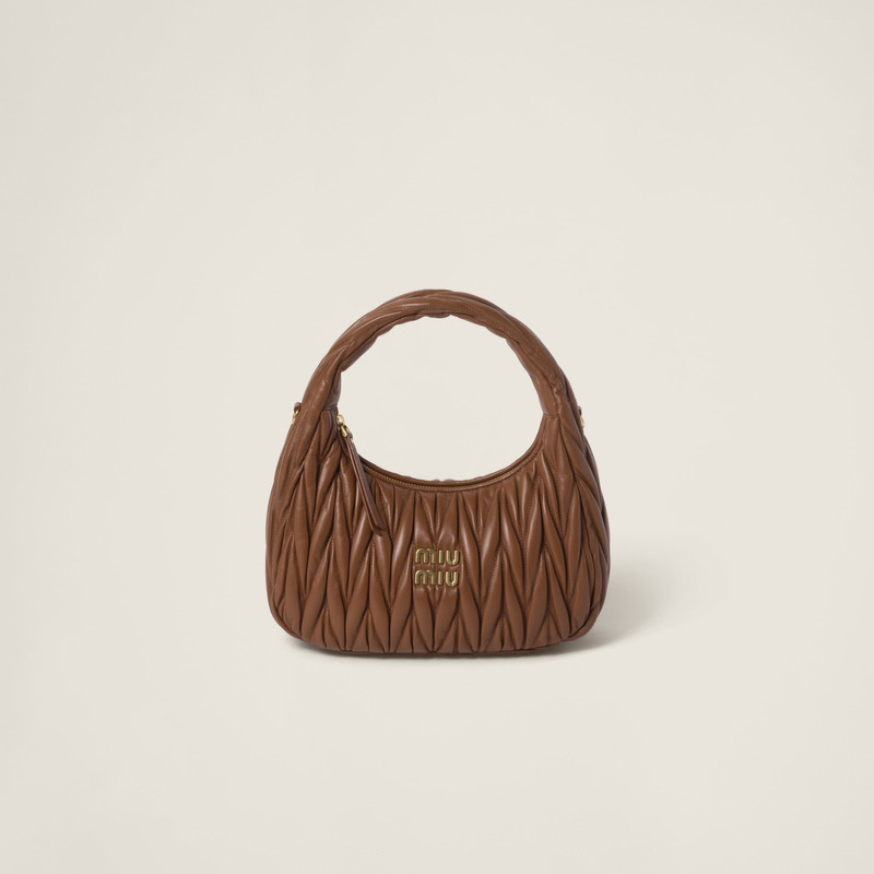 Wander matelassé nappa leather hobo bag 1
