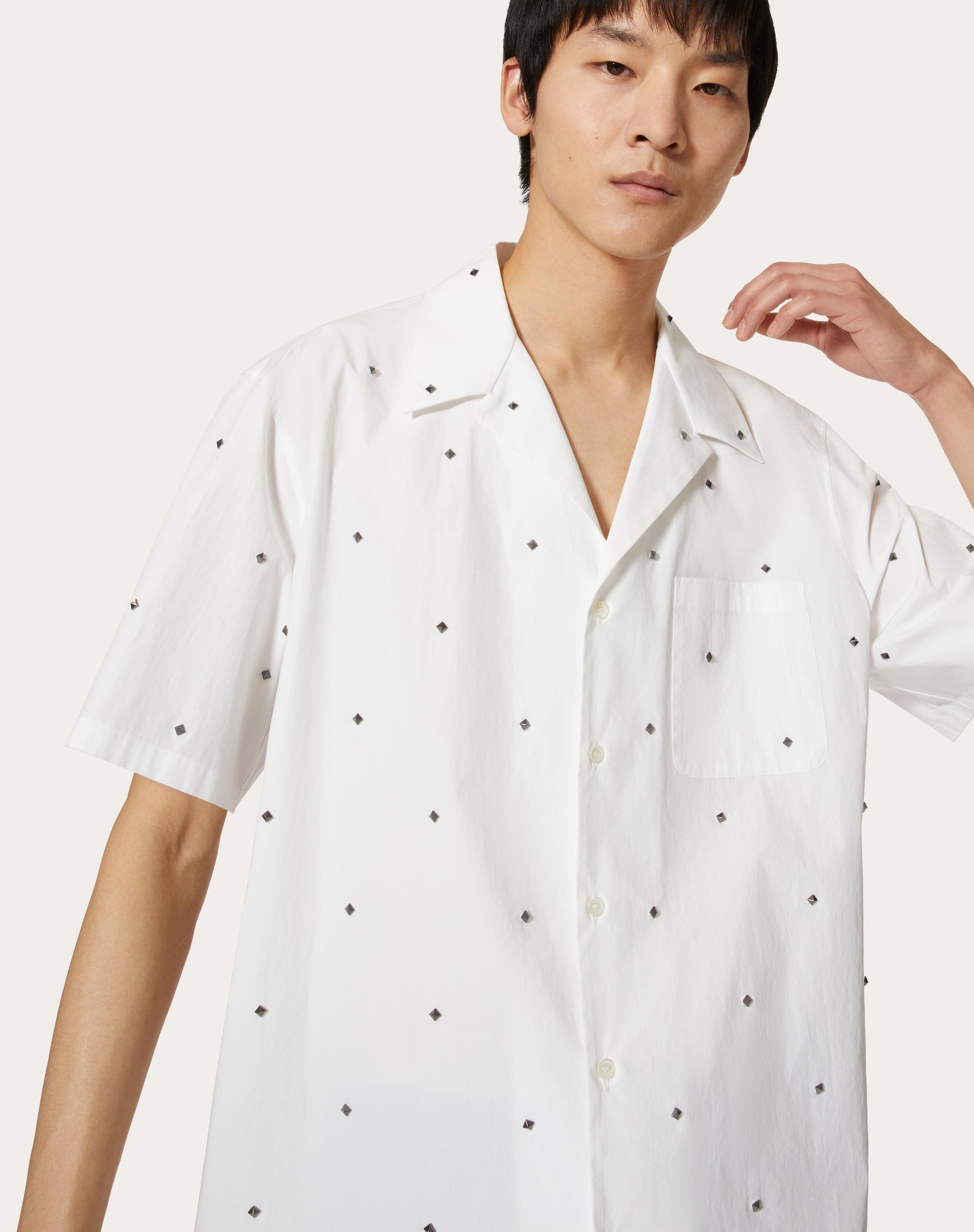 ALL OVER ROCKSTUD SPIKE COTTON SHIRT - 5
