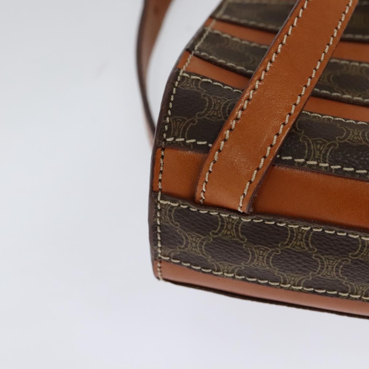 CELINE Macadam Canvas Backpack Pvc Leather Brown - 12