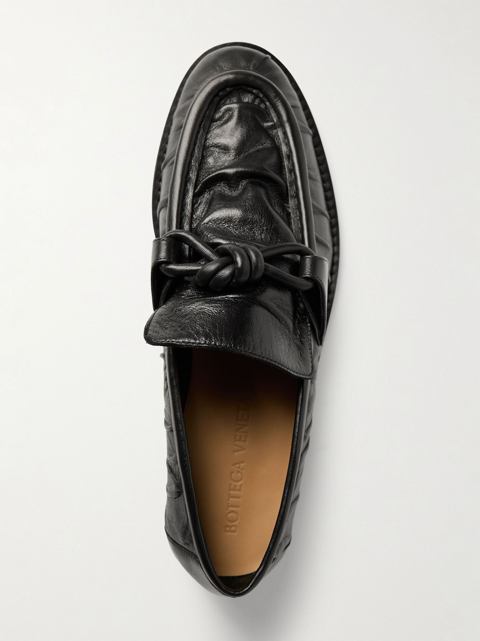 Astaire knotted crinkled-leather loafers Black - 5
