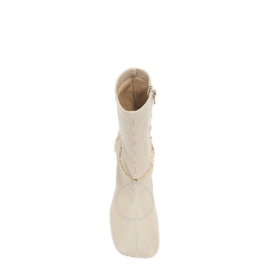 Burberry Square Toe Slinky Leather Ankle Boots - 3