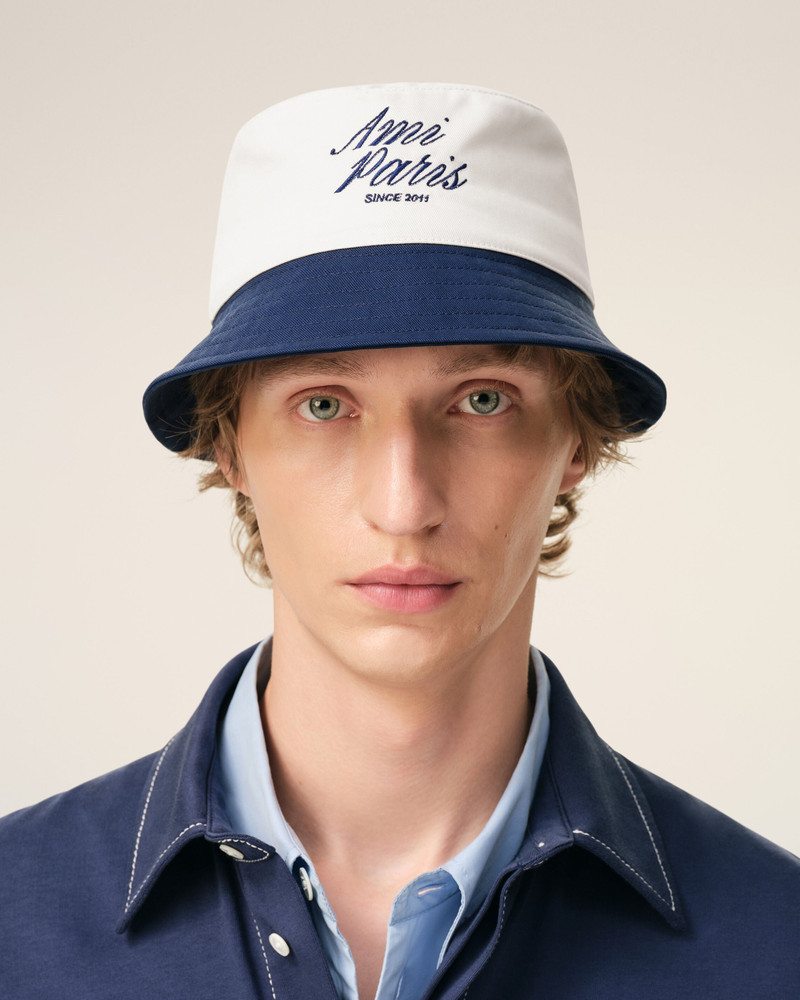 AMI Paris BLUE AND WHITE COTTON AMI PARIS HAT outlook