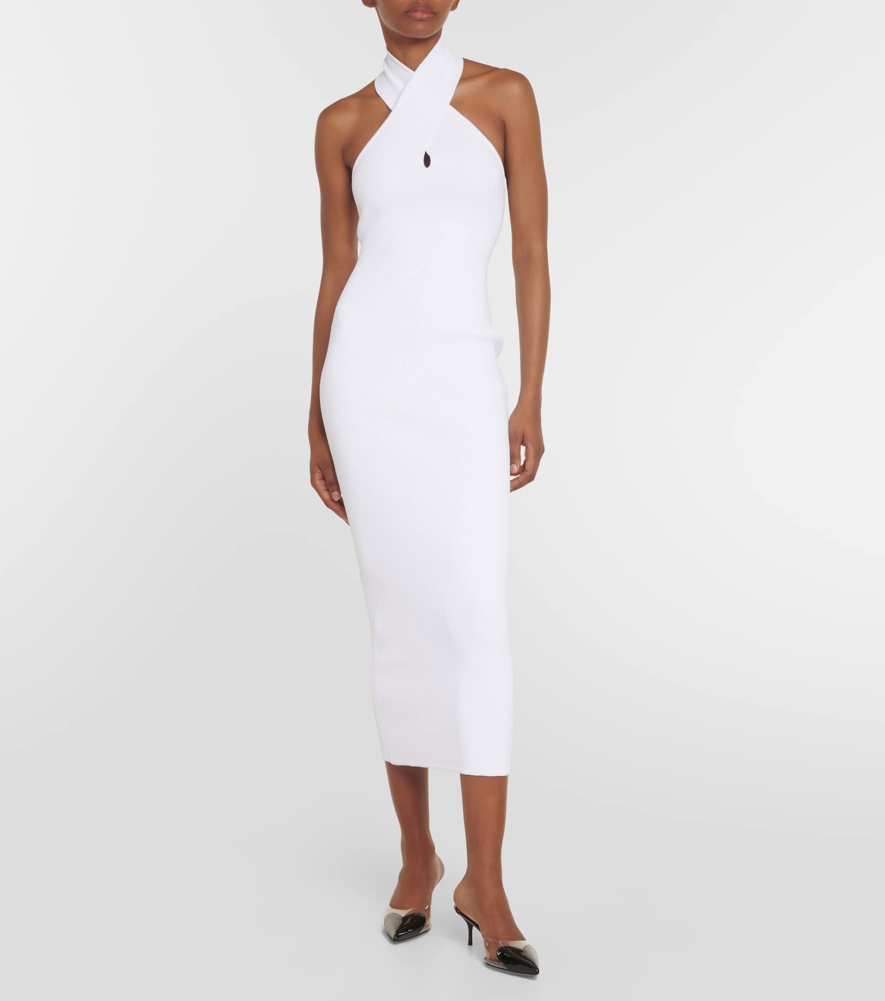 Halterneck bodycon midi dress - 2