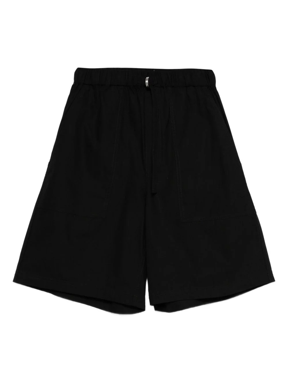 elasticated-waist patch-pocket shorts - 1