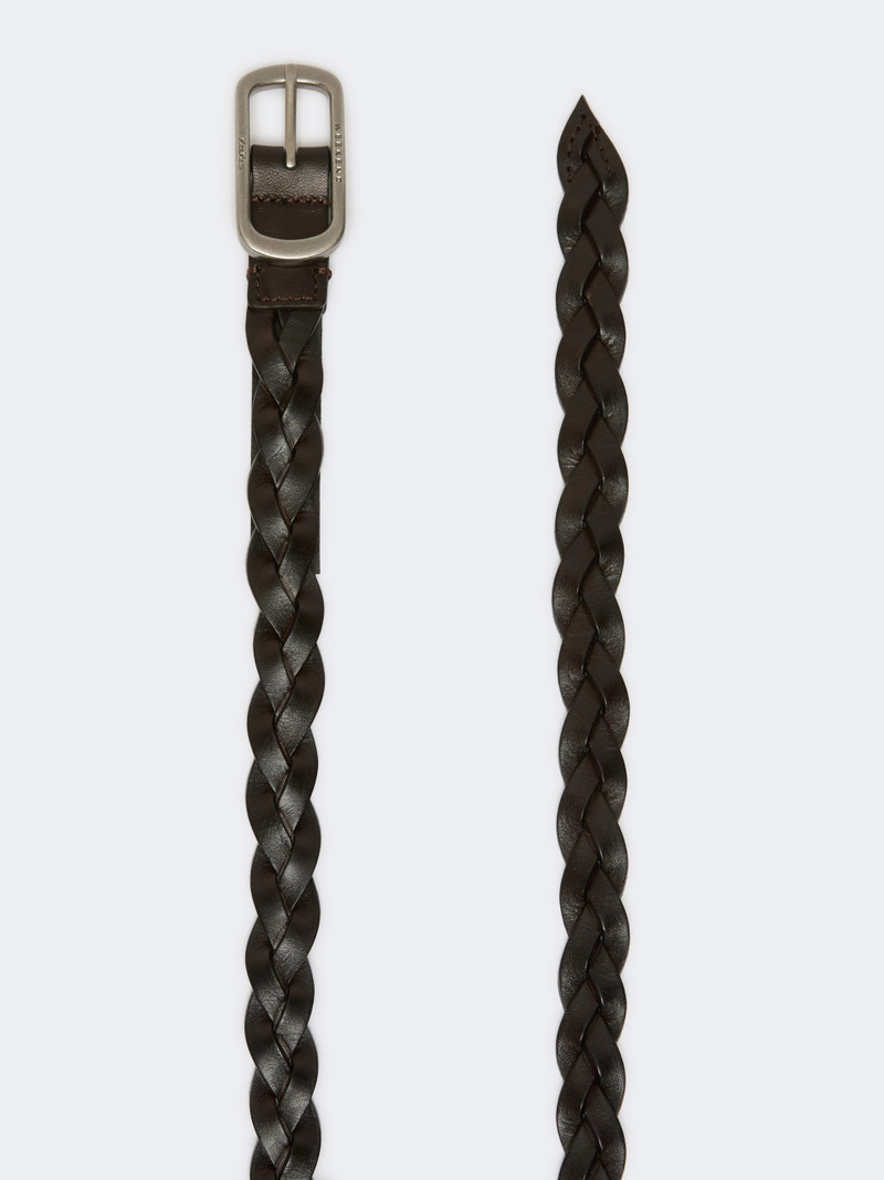 WEEKEND Max Mara Woven leather belt - DARK BROWN outlook
