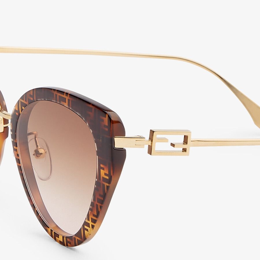 FF Havana acetate and metal sunglasses - 3