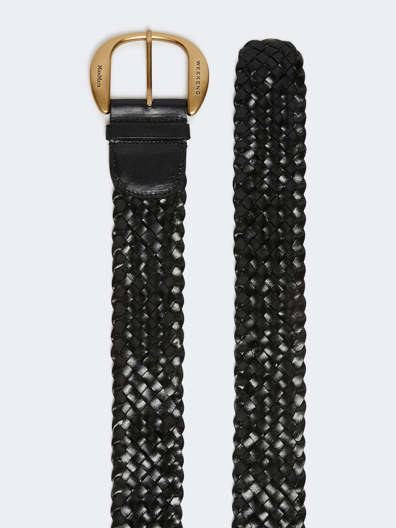 WEEKEND Max Mara Braided leather belt - BLACK outlook