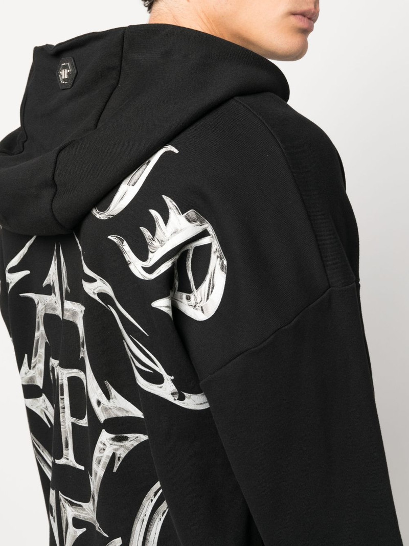 Chrome logo-print hoodie 5