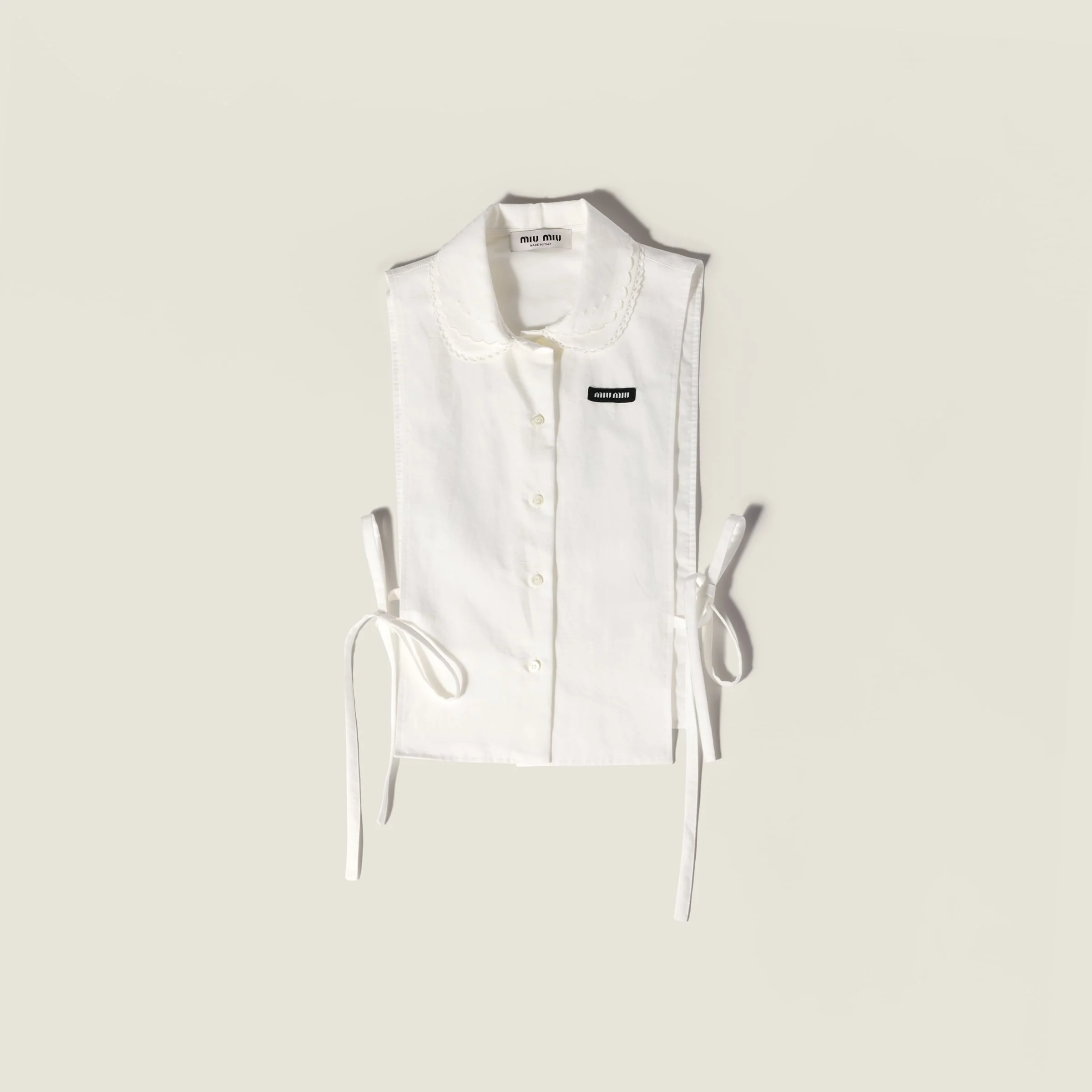 Slubbed poplin side-tie shirt - 1