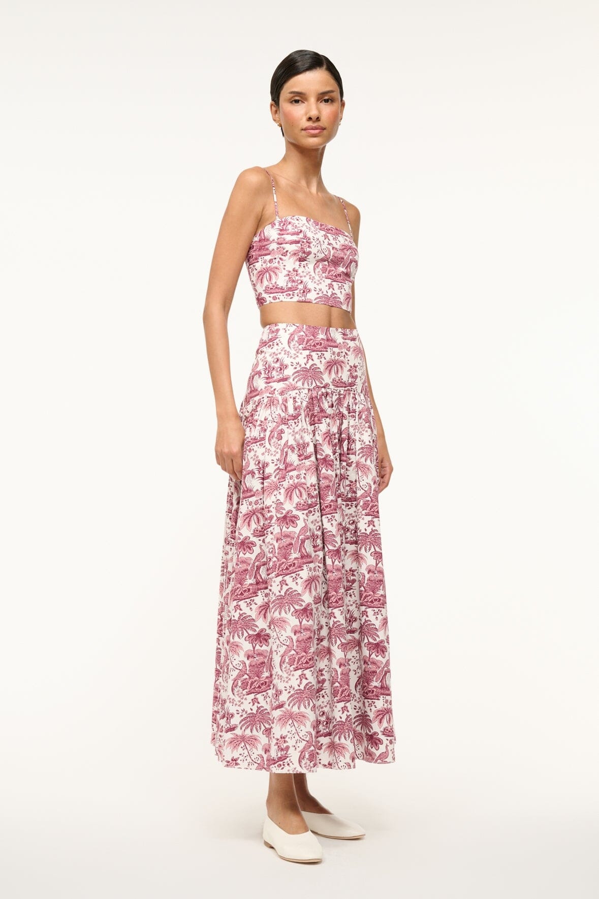 STAUD PROCIDA SKIRT BORDEAUX TOILE - 3