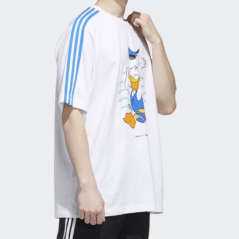 Men's adidas neo Donald Duck Sports Short Sleeve White T-Shirt GJ5646 - 6