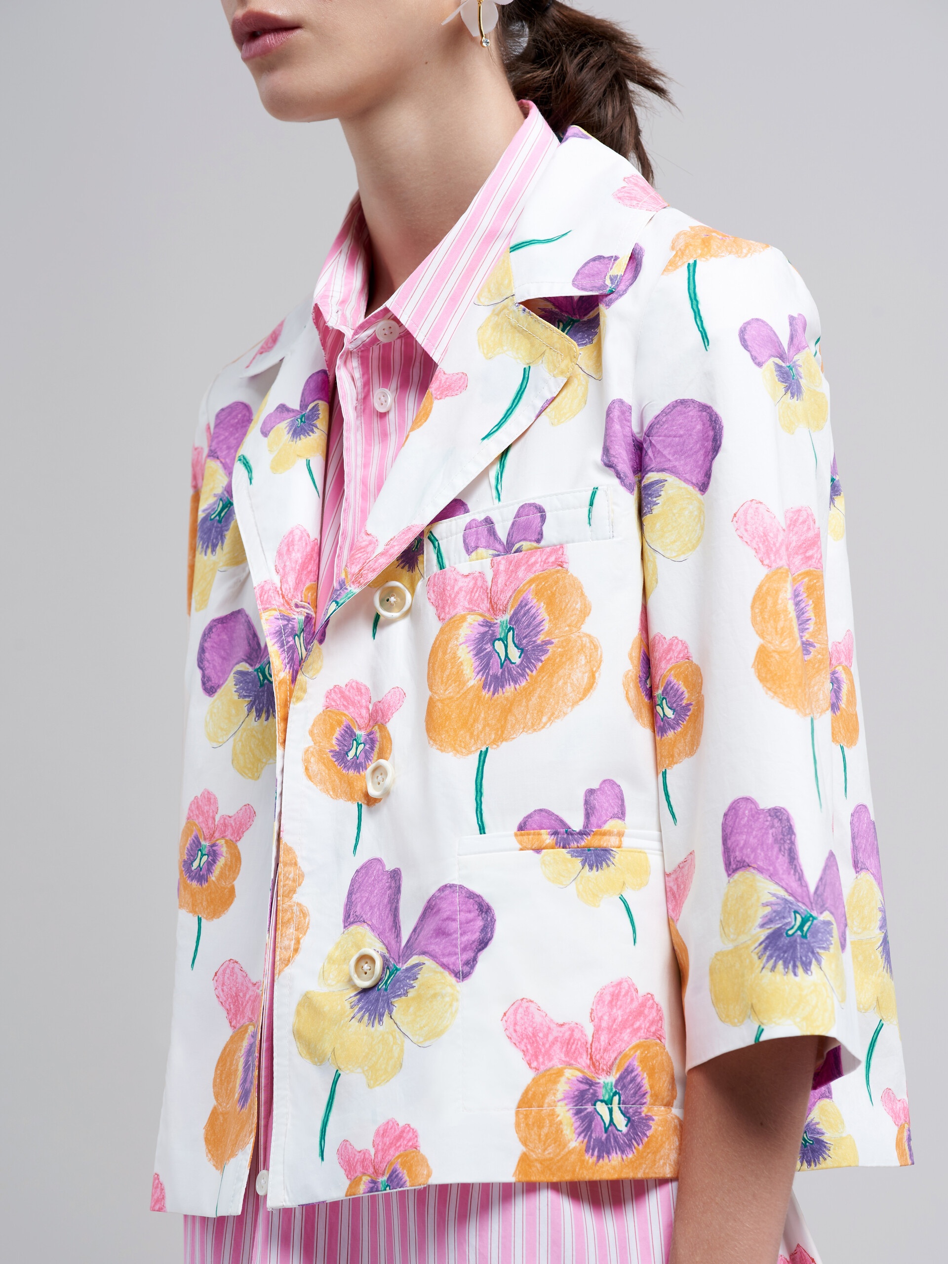 PANSIES PRINT POPLIN JACKET - 5