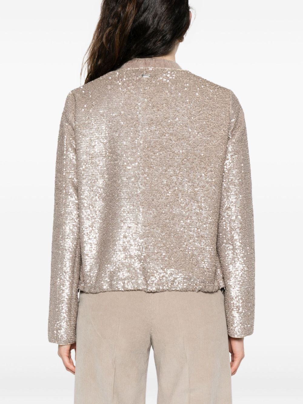 sequinned zip-up jacket - 4