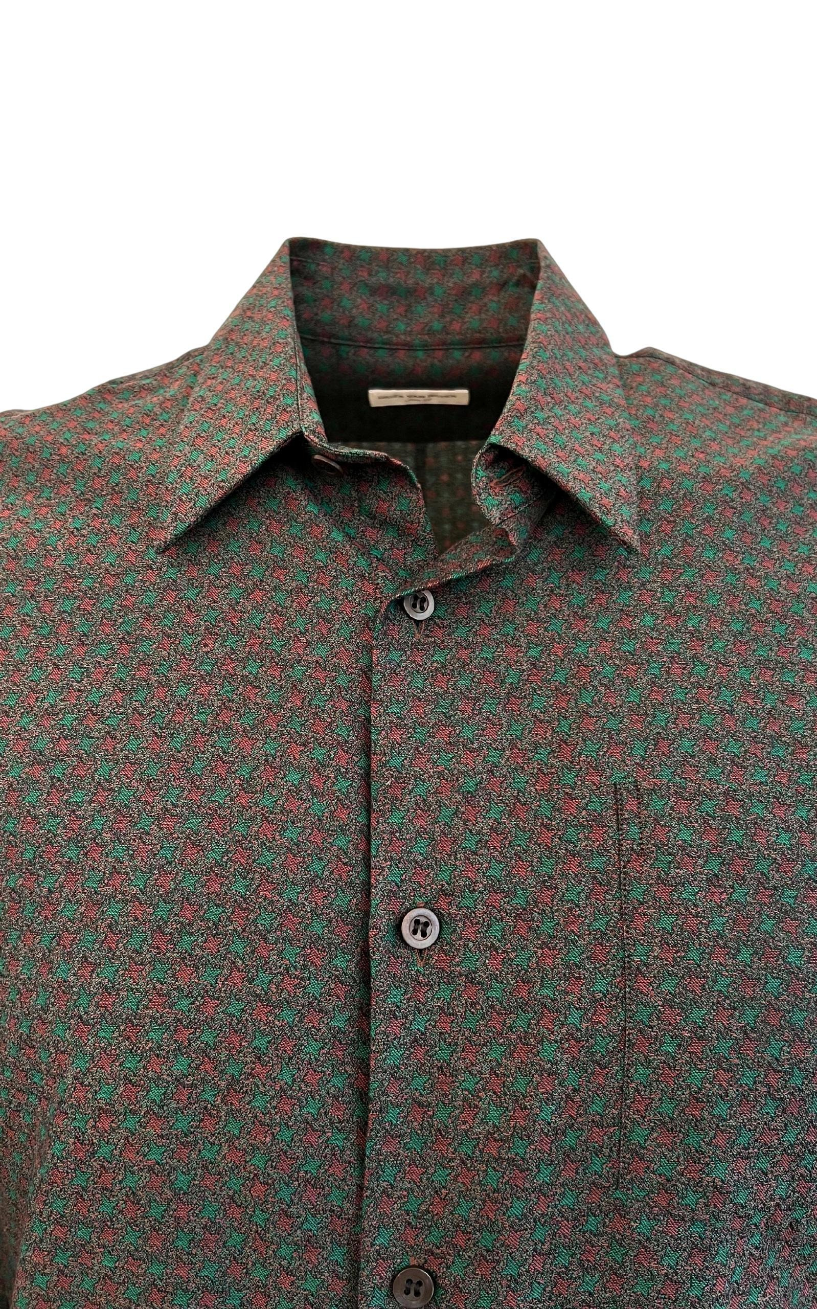 Curley Print Green Cotton Shirt - 3