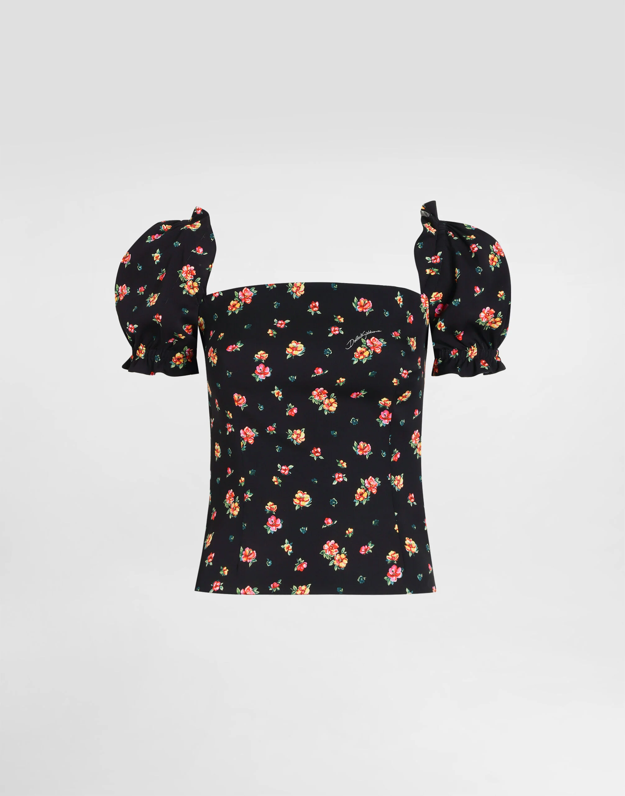 Small floral-print charmeuse top - 1